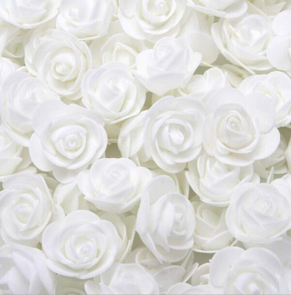 50 Pcs Small Artificial Foam Rose Flowers for DIY Crafts & Decor