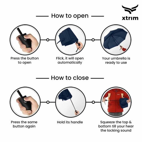 Automatic Travel Umbrella for Sun and Rain Protection - Heavy-Duty, UV-Protection, Compact Design - Image 4