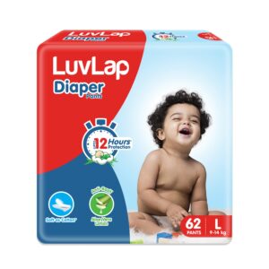 LuvLap Large Baby Diapers with Aloe Vera Lotion, 62 Count
