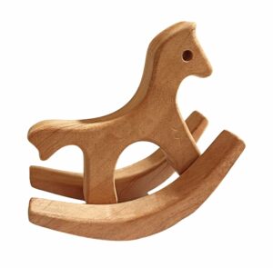 Mini Swing Horse for Toddlers - Pure Neem Wood, Portable Fun