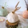 Ceramic Pomegranate Showpiece with Gold Crown - 4 inch