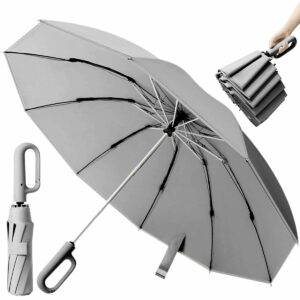 Compact Windproof UV Umbrella - Automatic Open/Close, 42" Canopy