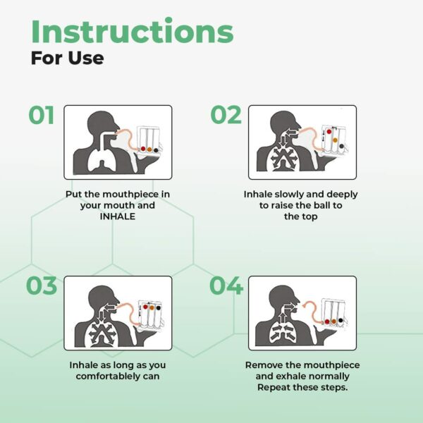 Spirometer for Lung Capacity Exercise - 3 Ball Respirometer - Image 5