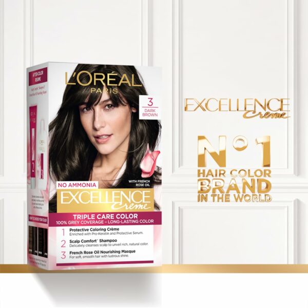 Permanent Dark Brown Hair Color with Pro-Keratin, 72ml - Image 3