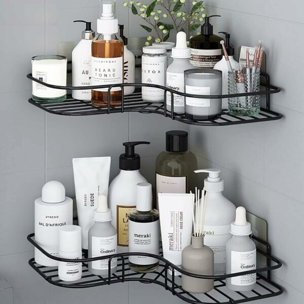 Multipurpose Corner Storage Organizer Rack - No Drilling, Black