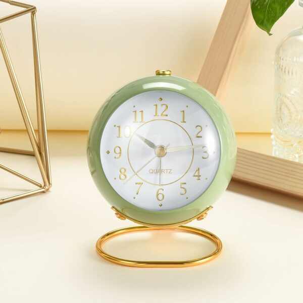 Stylish Battery Operated Silent Alarm Clock with Backlight - Image 2