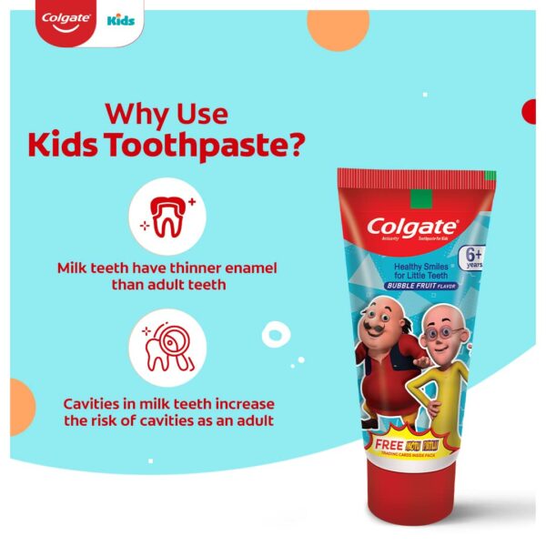 Kids Toothpaste 6+ Years, Bubble Fruit Flavor, 80G - Image 3