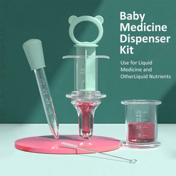 4Pcs Baby Medicine Dispenser Kit - Syringe, Dropper, Pacifier - Image 2