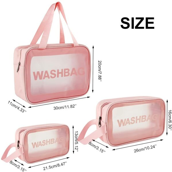 Clear Makeup Pouch Set - Waterproof Cosmetic Organizer Bag - Image 2