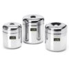 Multipurpose Stainless Steel Canisters Set of 3 - 320ml, 500ml, 650ml