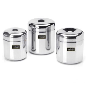 Multipurpose Stainless Steel Canisters Set of 3 - 320ml, 500ml, 650ml