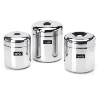 Multipurpose Stainless Steel Canisters Set of 3 - 320ml, 500ml, 650ml