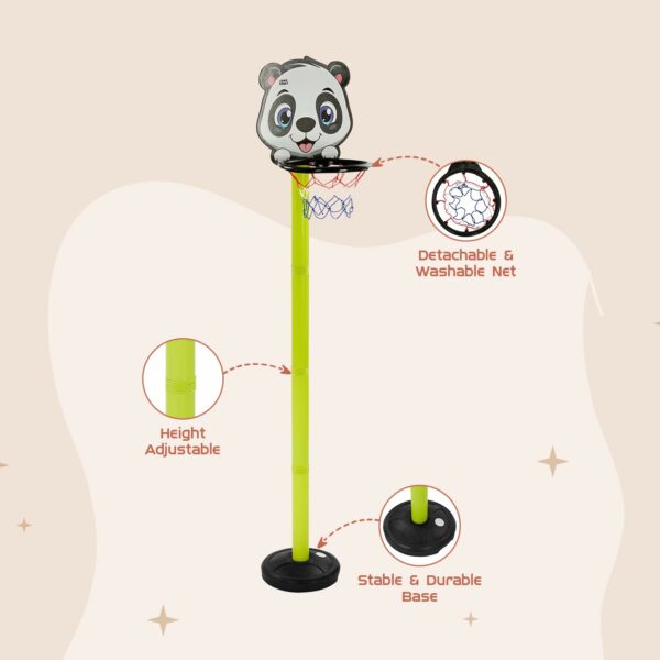 Adjustable Panda Emoji Basketball Set for Kids - Indoor & Outdoor Fun - Image 3