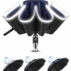 Inverted Travel Umbrella with Reflective Strip & UV Protection
