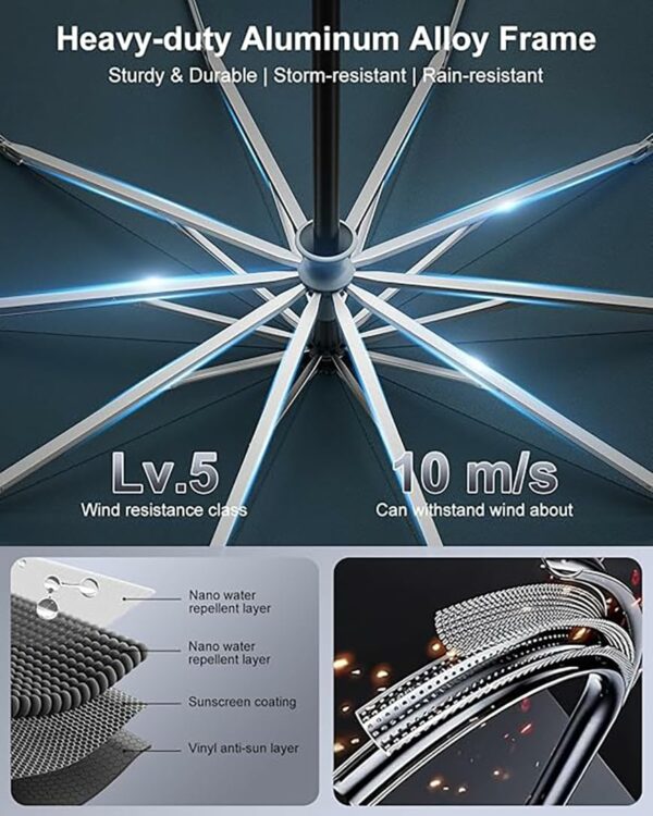 Compact Travel Umbrella with Reflective Strip & Windproof Design - Image 5