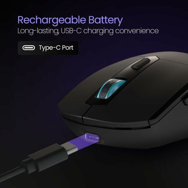 Toad One Bluetooth Mouse - Dual Wireless, Ergonomic, RGB Lights - Image 3