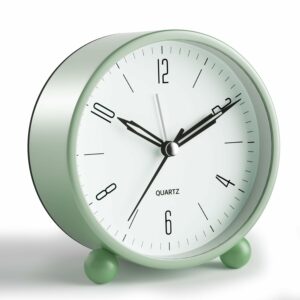 4 Inch Silent Non-Ticking Alarm Clock with Night Light