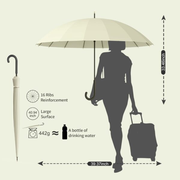 Windproof Macaron Color Stick Umbrella for Women - Image 4