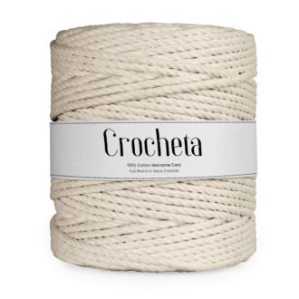 3 Ply Twisted Macrame Cotton Cord - 100 Mtr, Off White