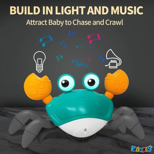 Interactive Crawling Crab Toy with LED Lights & Rechargeable Battery for Toddlers - Image 2