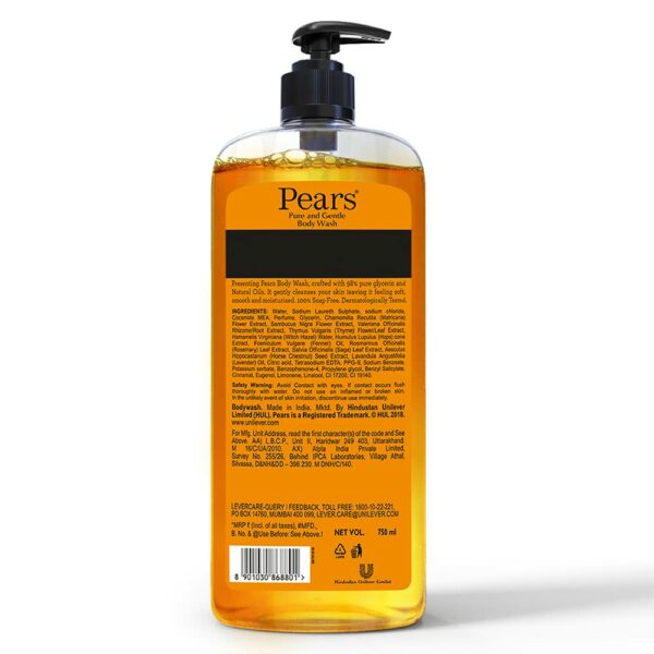 Pears Pure & Gentle Shower Gel 750ml - Soap & Paraben Free - Image 6