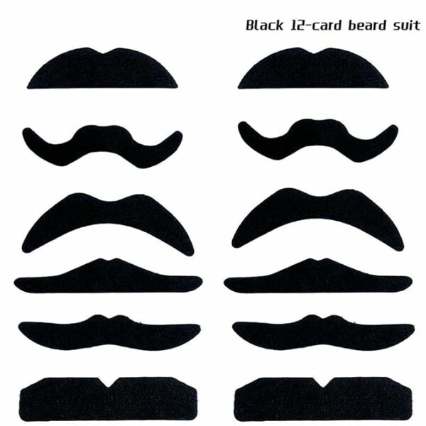 12x Self Adhesive Mustache Set for Parties and Costumes - Image 5