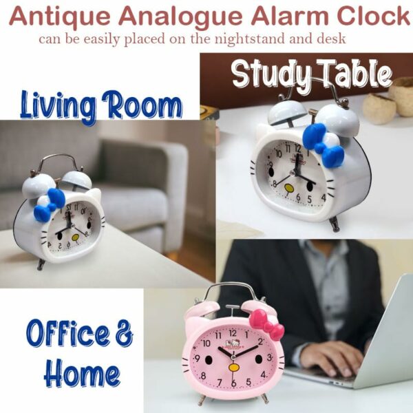 Twin Bell Alarm Clock for Kids - Loud & Silent Options