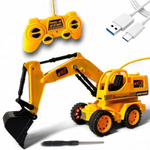 Remote-Controlled JCB Digger Toy for Kids - Realistic Construction Vehicle