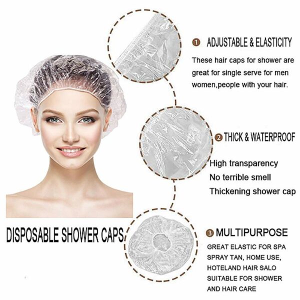 Reusable Waterproof Shower Cap - Pack of 50 for Men & Women - Image 4