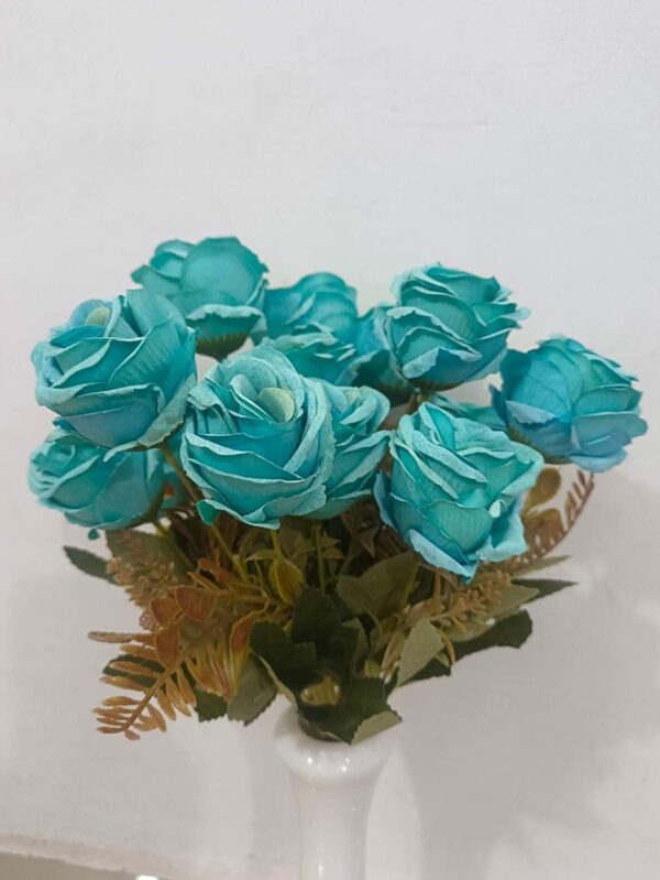 Decorative Artificial Blue Rose Bunch for Home D?cor - 30cm Tall - Image 2