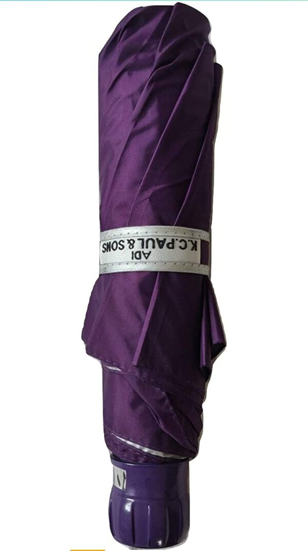 3 Fold Ladies Nylon Umbrella - Assorted Colors, UV Protection - Image 2