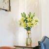 Lily Artificial Flower Sticks - Yellow (3 Heads) for Home Decor