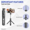 Bluetooth Extendable Selfie Stick with Tripod and Remote