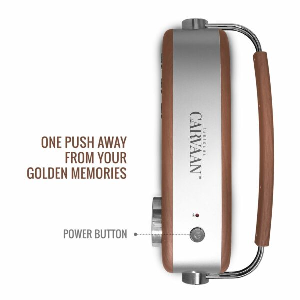 Portable Music Player with 5000 Songs, FM/BT/AUX - Oakwood Brown - Image 4