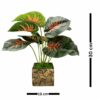 Small Artificial Silk Plants in Wooden Pot for Home & Office
