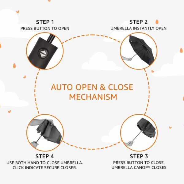 Compact Windproof Auto Open/Close Travel Umbrella for All Ages - Image 4