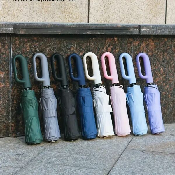 Folding Windproof Umbrella with Carabiner Handle - 40 Inch - Image 6