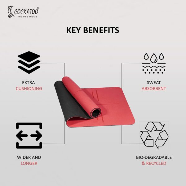 Premium 6 MM Non-Slip TPE Yoga Mat with Carry Bag - 183x61 CM - Image 5