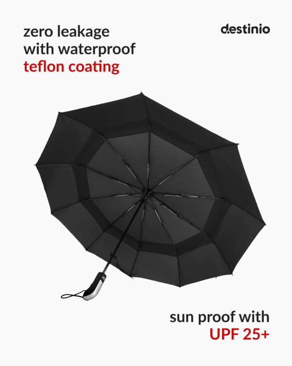 Large Automatic Foldable Umbrella with Travel Cover - Windproof Design - Image 6