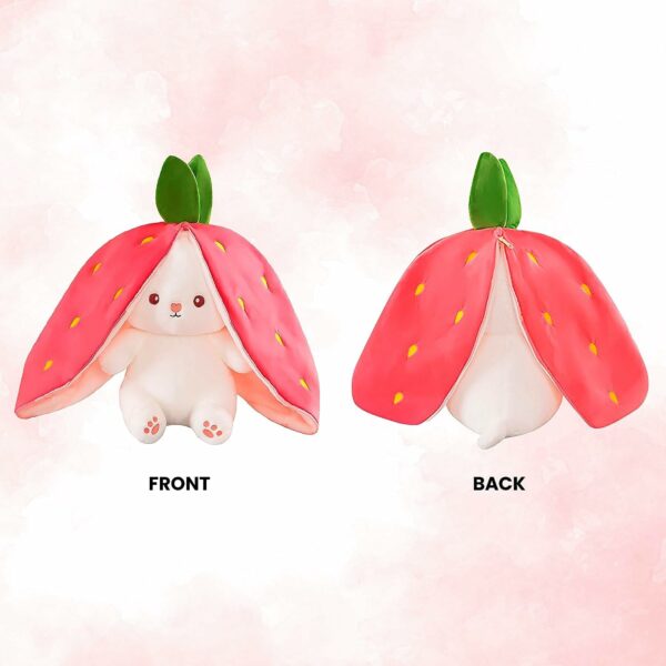 Reversible Bunny Plush Toy - Strawberry to Bunny Transformation - Image 2