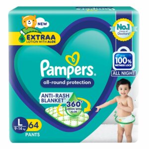 Pampers All Round Protection Pants, Large, 64 Count, Anti-Rash