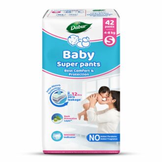 Dabur Baby Super Pants Small 42 Pack - Natural Skin Protection Diapers