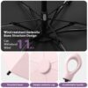 UPF 50+ Travel Umbrella with Lightweight Design & Unique Handle
