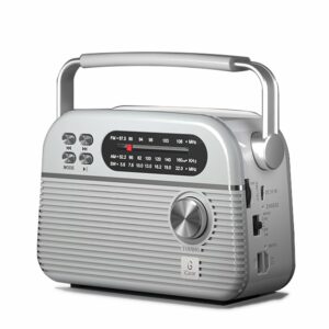 Retro Solar-Powered MP3 Player & 3-Band Radio with Bluetooth