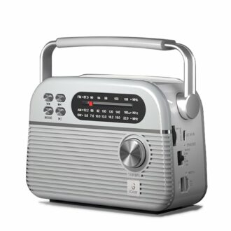 Retro Solar-Powered MP3 Player & 3-Band Radio with Bluetooth