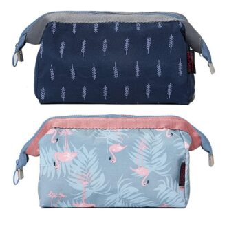 Pack of 2 Travel Storage Organizer Bags for Makeup & Toiletries