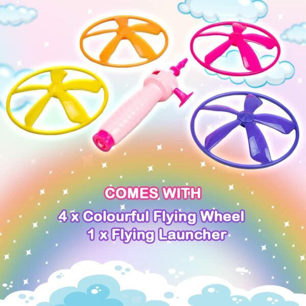 3 in 1 Unicorn Flying Saucer Toy for Kids - Rocket, Slide & Spin - Image 4