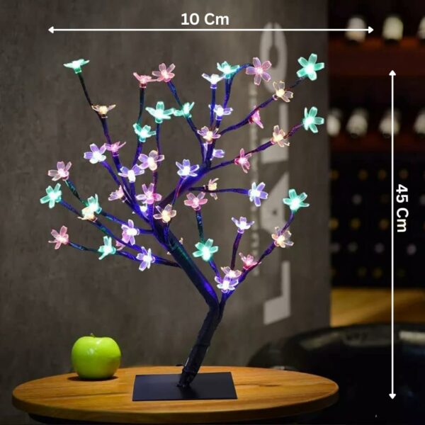 LED Cherry Blossom Bonsai Tree Lamp - 18 Inch, 28 Multicolor LEDs, Adjustable Branches - Image 2