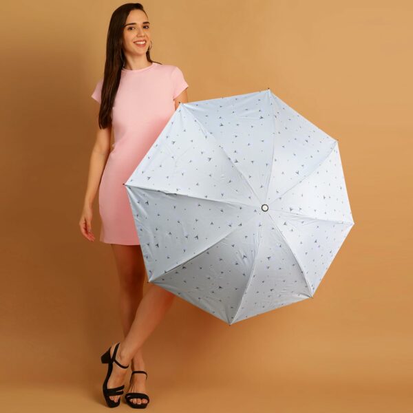 Compact 3-Fold Printed Umbrella - UV & Rain Protection - Image 4