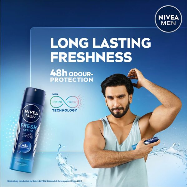 Men's Fresh Active Deodorant 150ml - Antibacterial, Ocean Fresh - Image 3